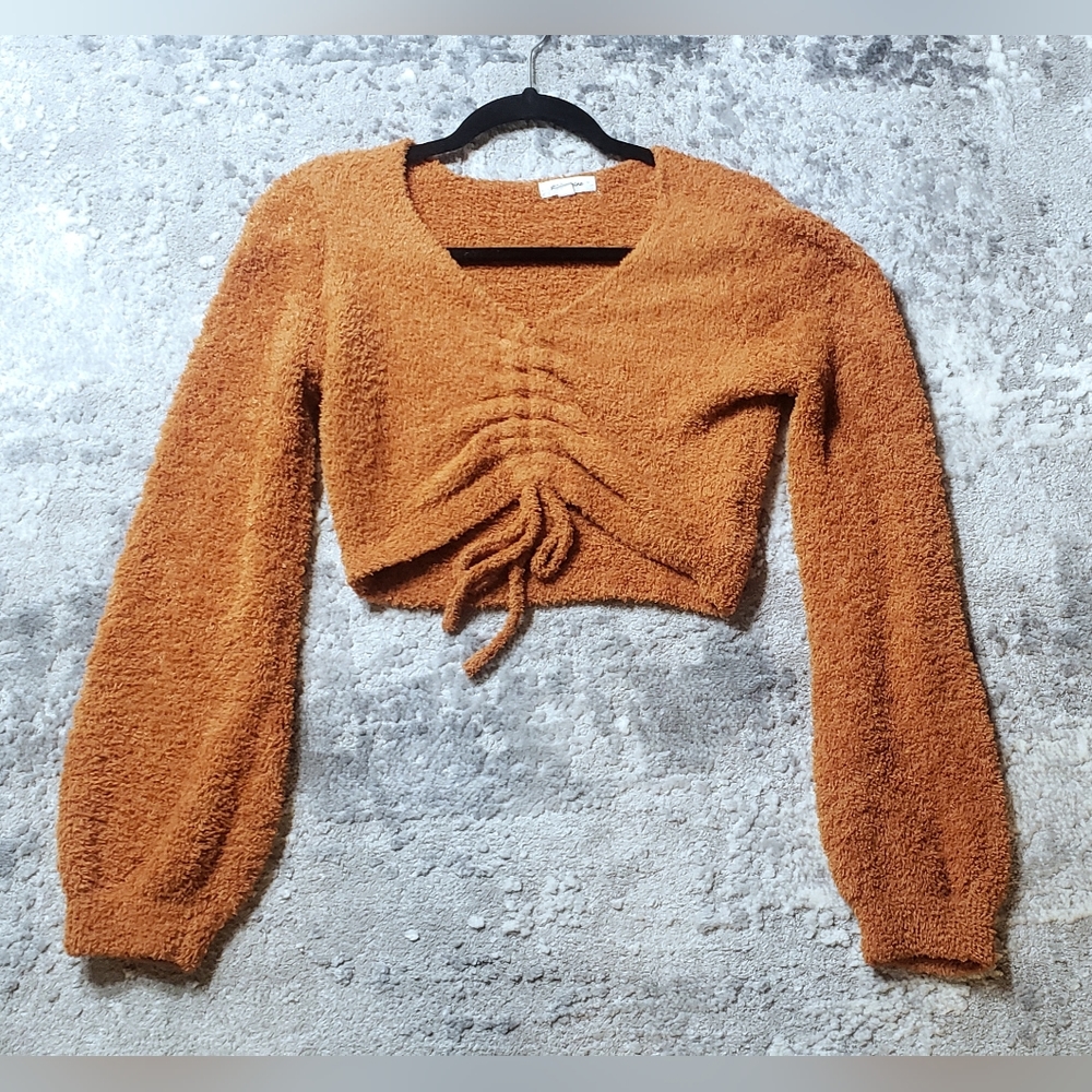 Stitch & Pine, Crop top Sweater Shirt, Rustic Orange